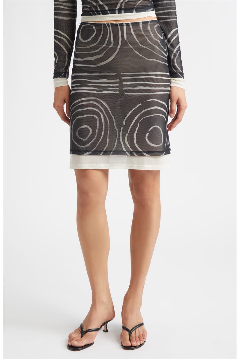 Duet Double Layer Micromesh Skirt, Main, color, GESTURE