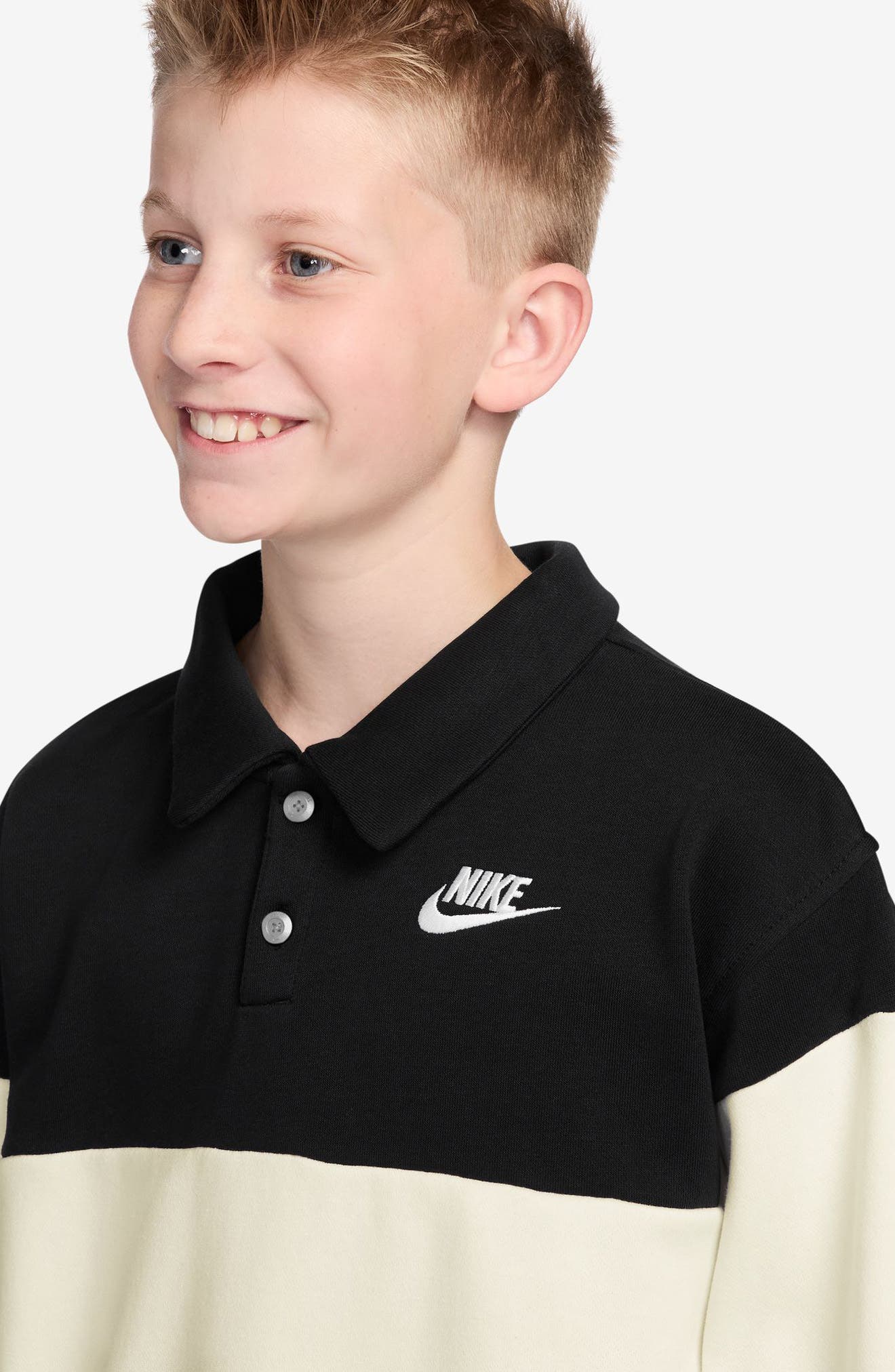 Nike Kids' Sportswear Club French Terry Rugby Shirt | Nordstrom
