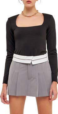 Grey Lab Square Neck Bodysuit