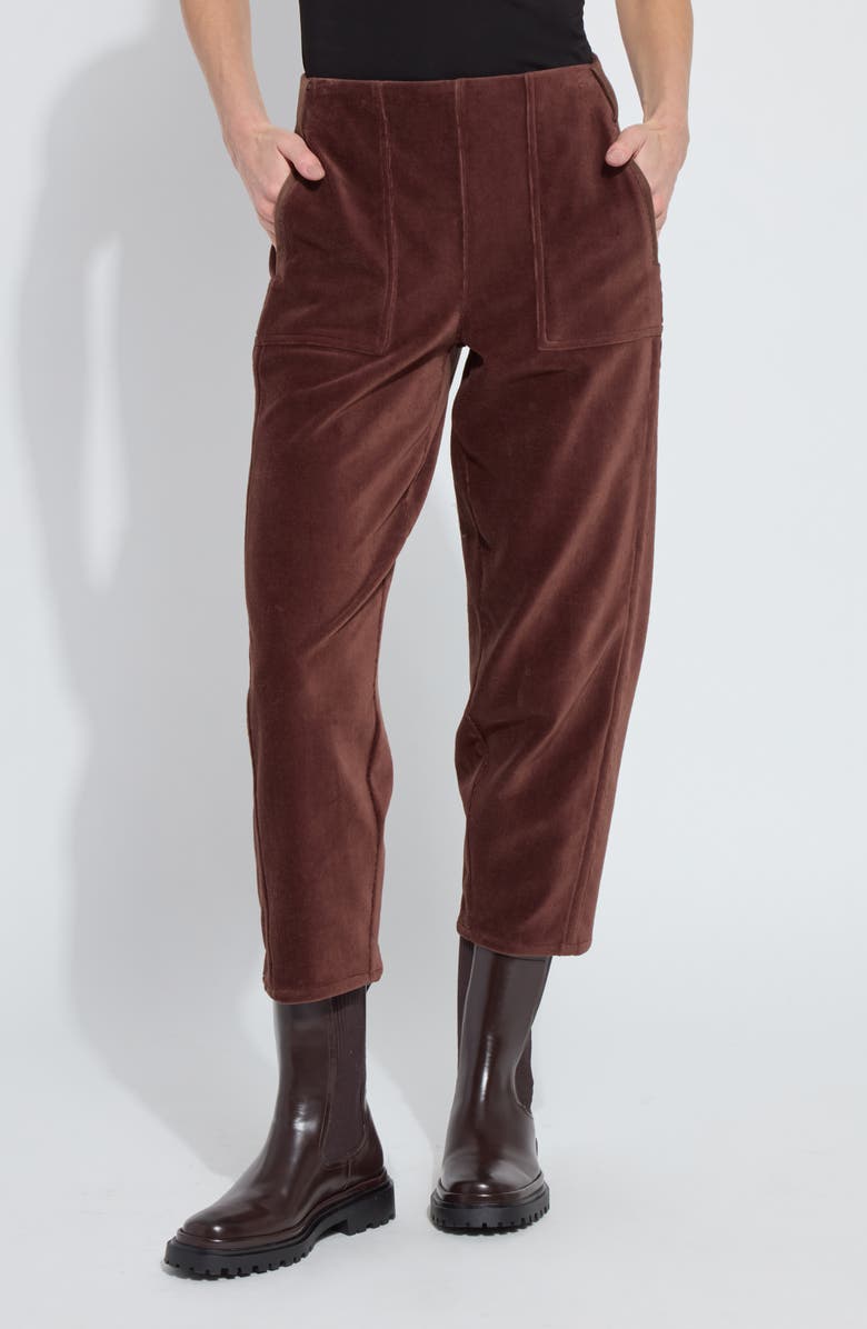 Lysse Tatum Corduroy Crop Barrel Leg Pants, Main, color, Polished Wood