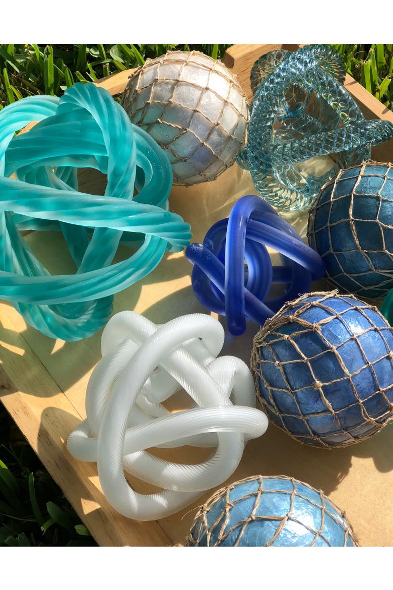 Small Light Blue Glass Knot, Alternate, color, Blue