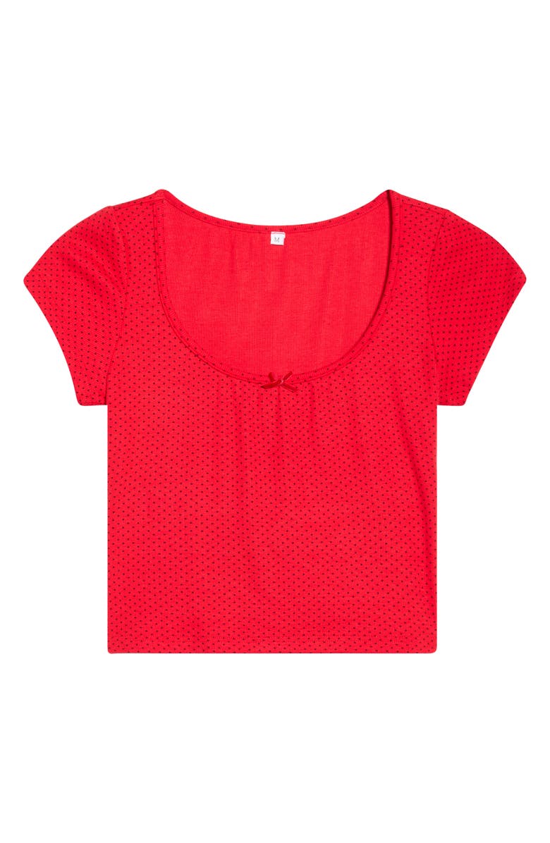 KILO BRAVA Print Short Sleeve Pajama Top, Alternate, color, Scarlett Dot