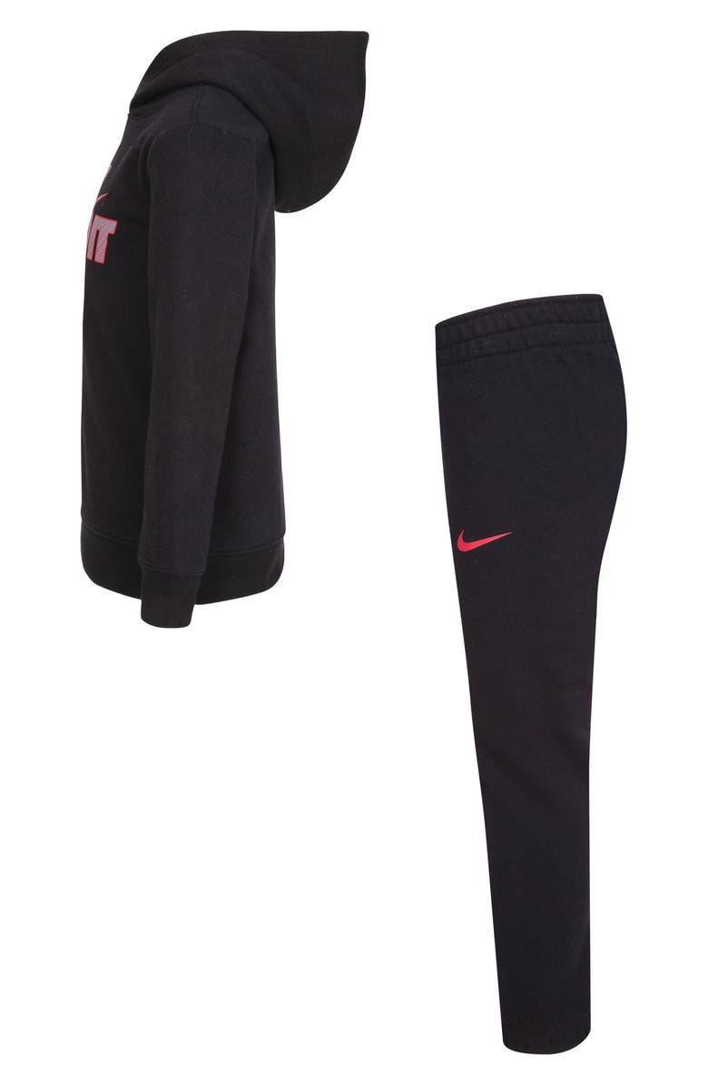 Nike Kids' Just Do It Fleece Hoodie & Pants Set, Alternate, color, Black