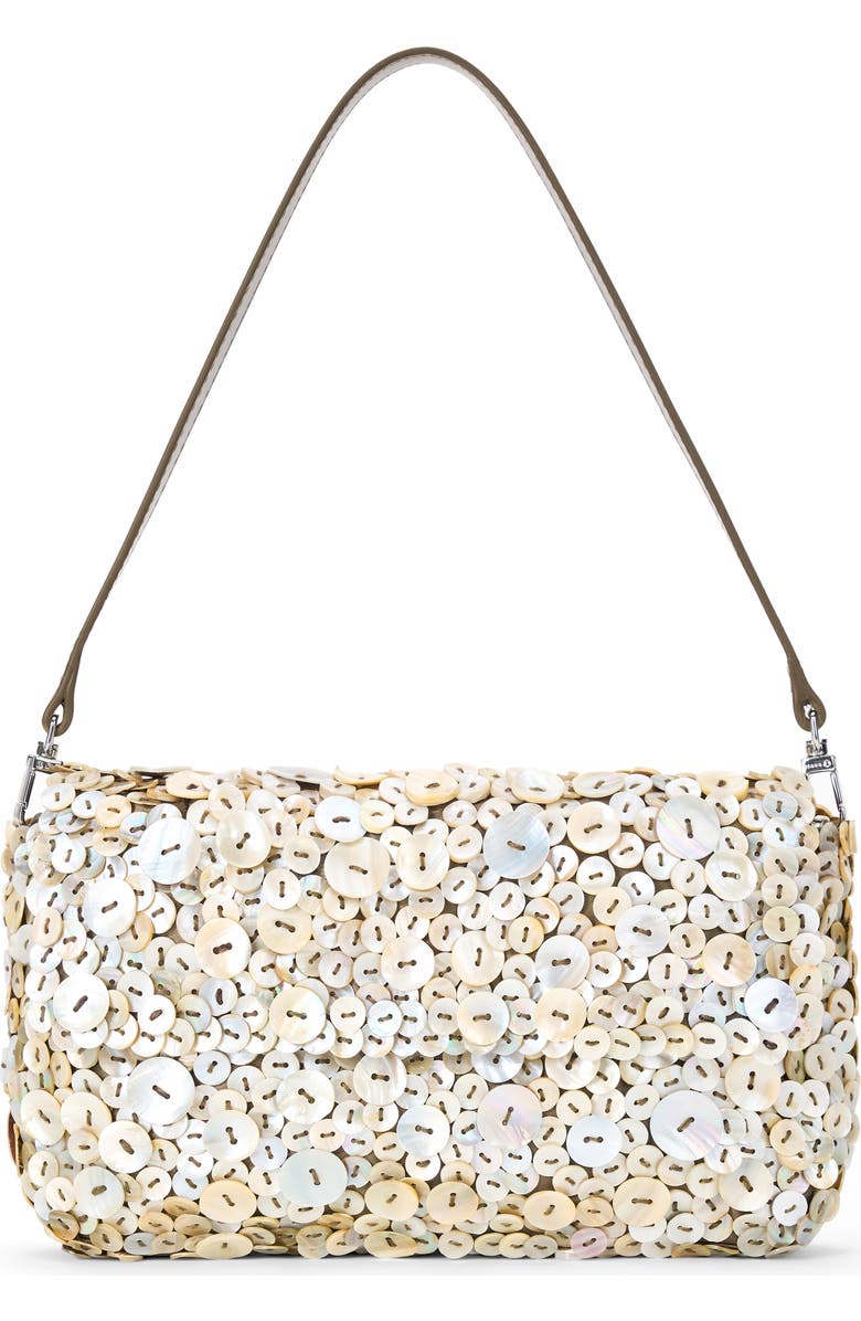 STAUD Timmy Sequin Convertible Shoulder Bag, Main, color, Mother Of Pearl