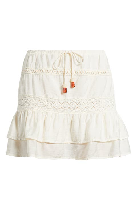 Ruffle Tie Waist Miniskirt