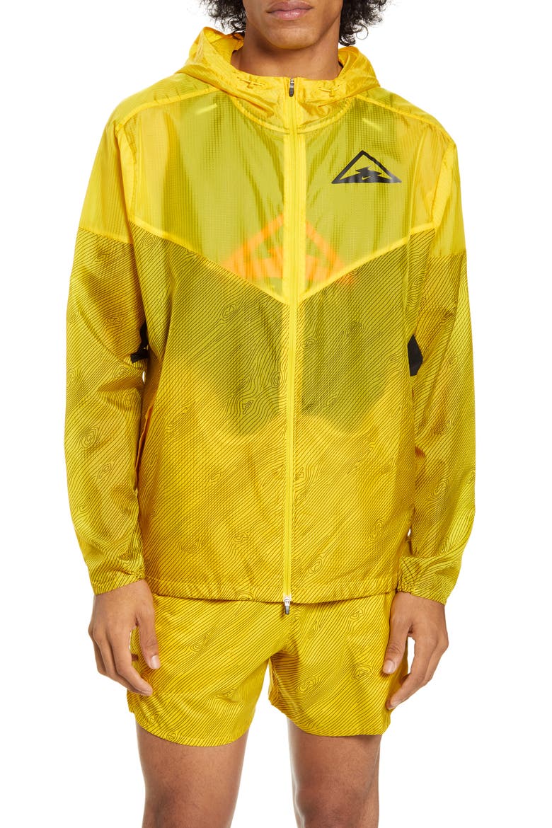 Men's Windrunner Hooded Running Jacket, Alternate, color, SPEED YELLOW/ BLACK