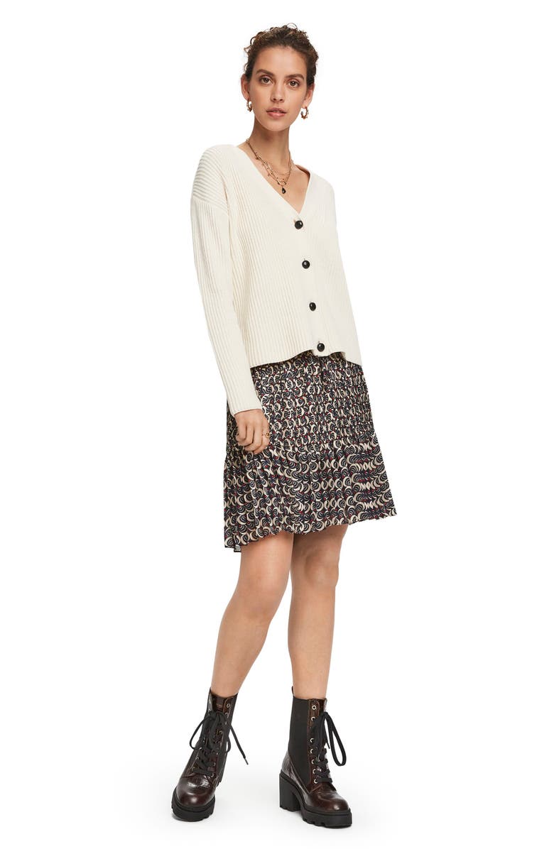 Scotch & Soda Ruffle Hem Pleated Miniskirt, Alternate, color,