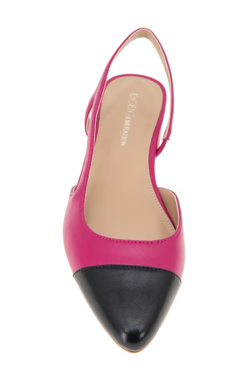 Bcbgeneration Tillie Slingback Cap Toe Pump In Viva Pink-black