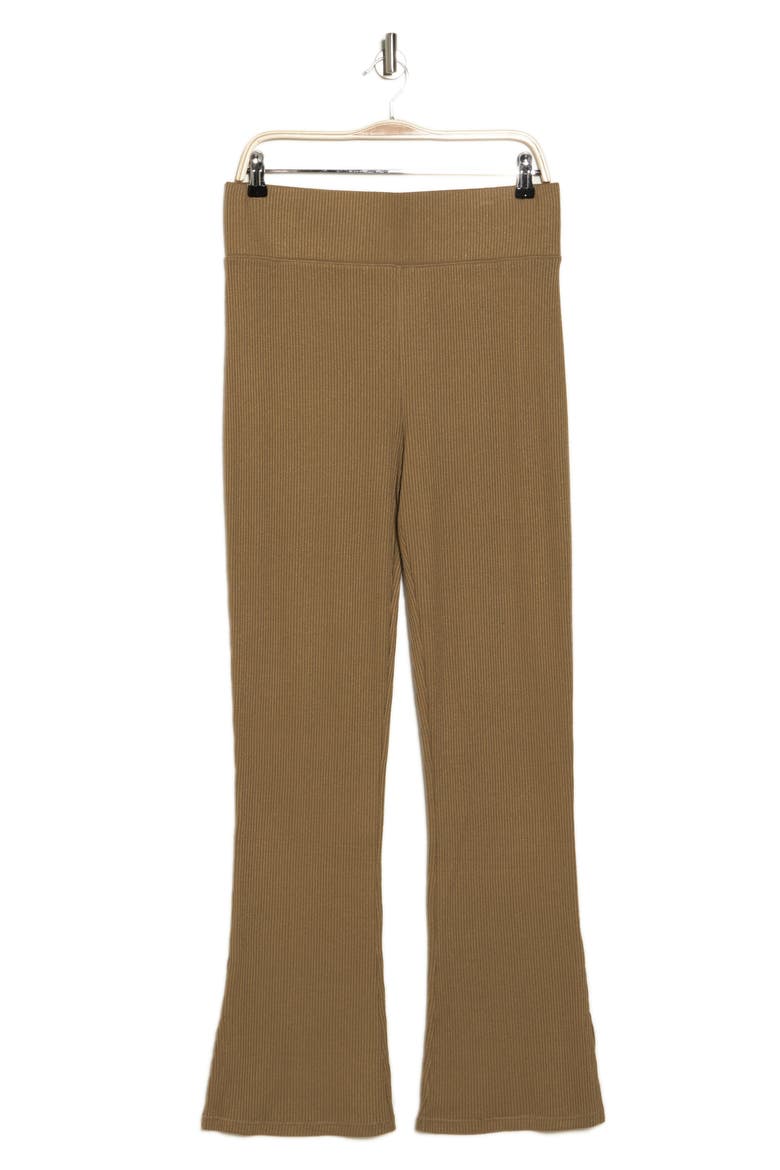 The Knit Rib Flare Pants, Main, color, KHAKI