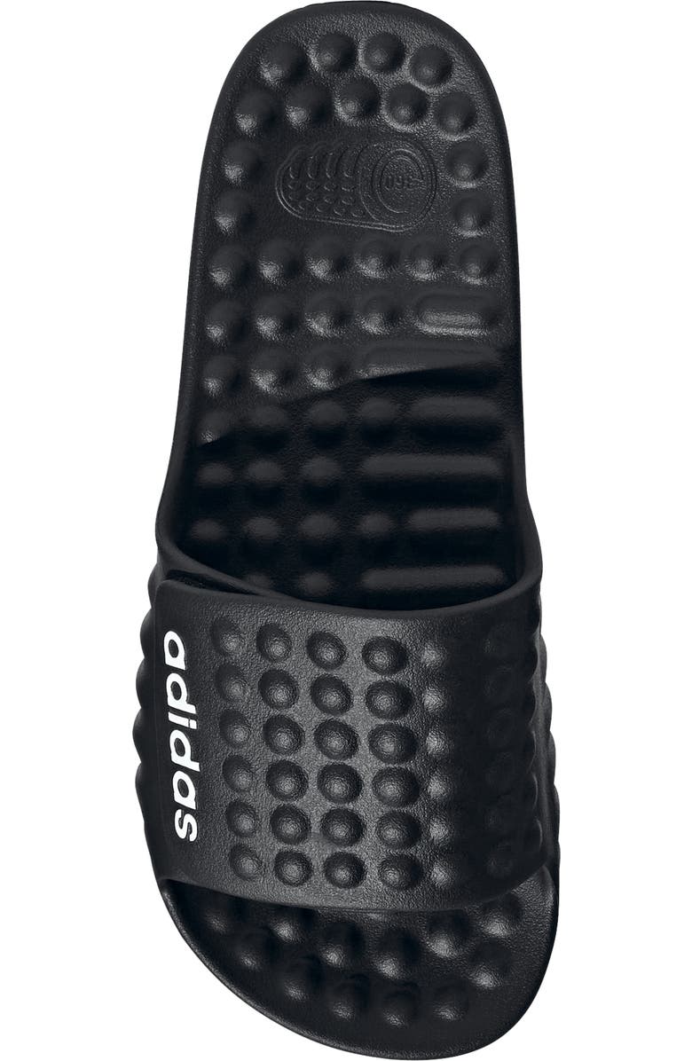 adidas Gender Inclusive Adissage Bubble 360 REC Slide Sandal, Alternate, color, Core Black/ White/ Core Black