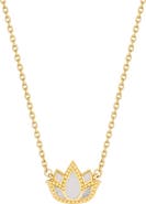 Karma and Luck Centered Mindset Lotus Mother of Pearl Necklace