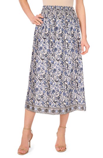 Two By Vince Camuto Smocked Waist Skirt In Blue