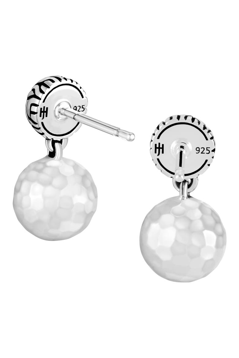 Hammered Drop Stud Earrings, Alternate, color, SILVER