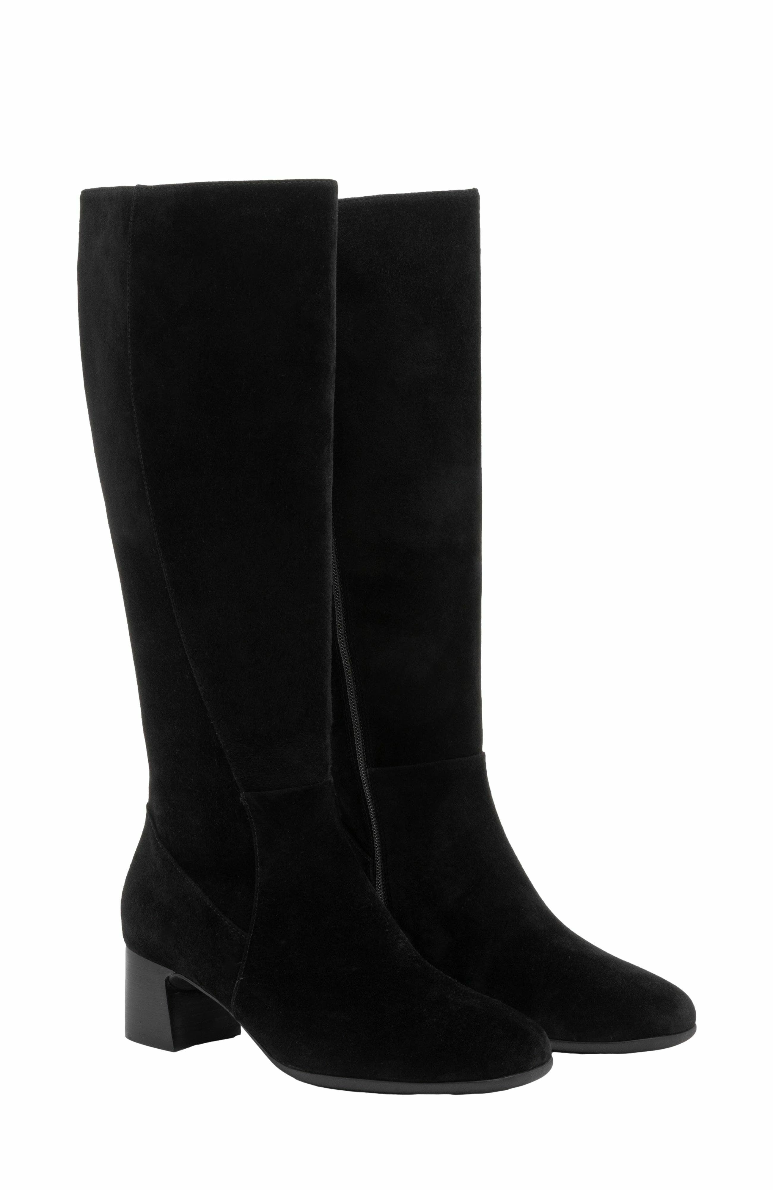 ABEO Avenue Tall Boot, Alternate, color, Black Suede - Regular