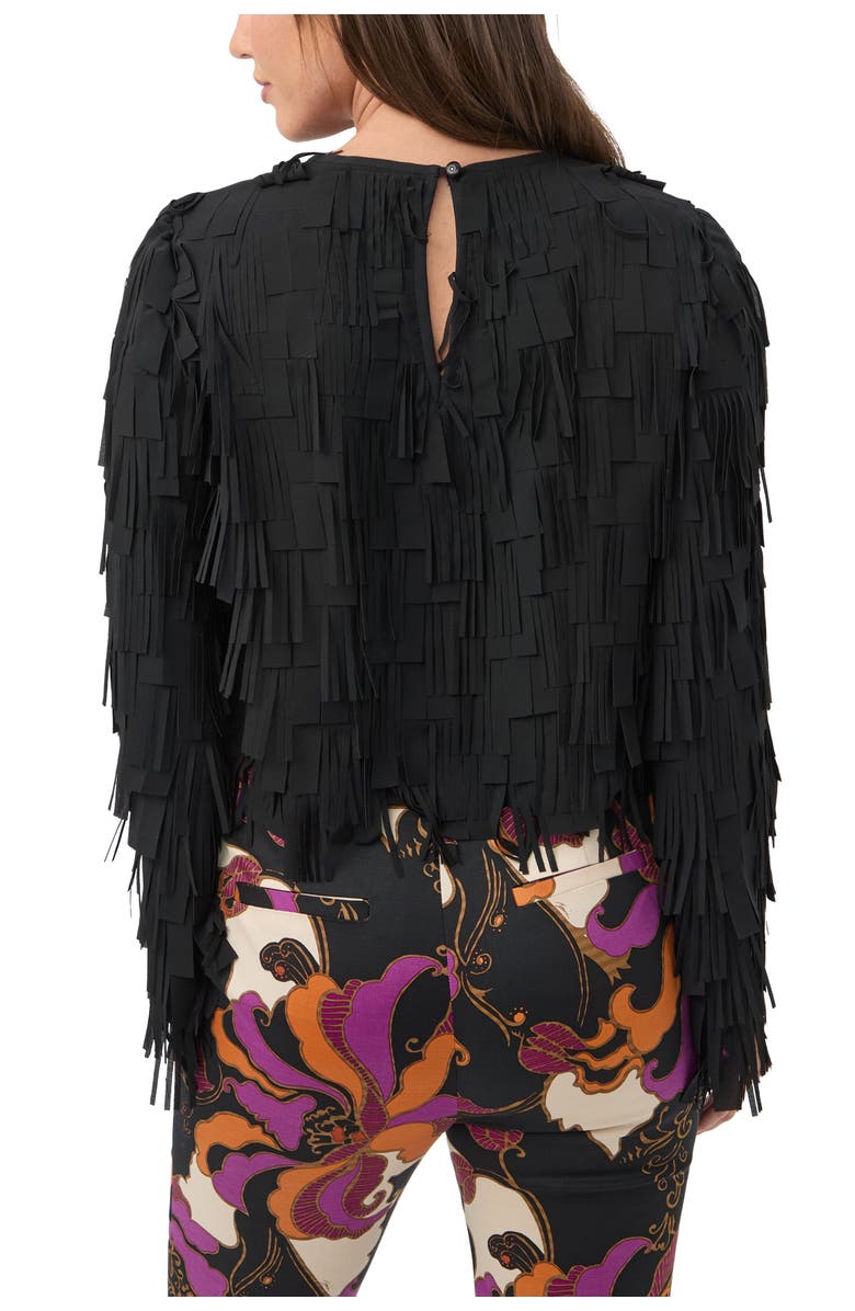 Trina Turk Chinaberry Fringe Top, Alternate, color, Black