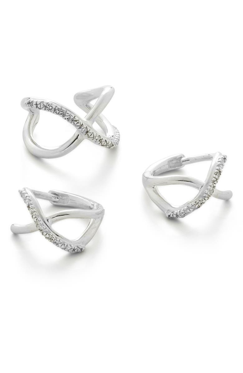 Monica Vinader Riva Crossover Diamond Ear Cuff, Alternate, color,