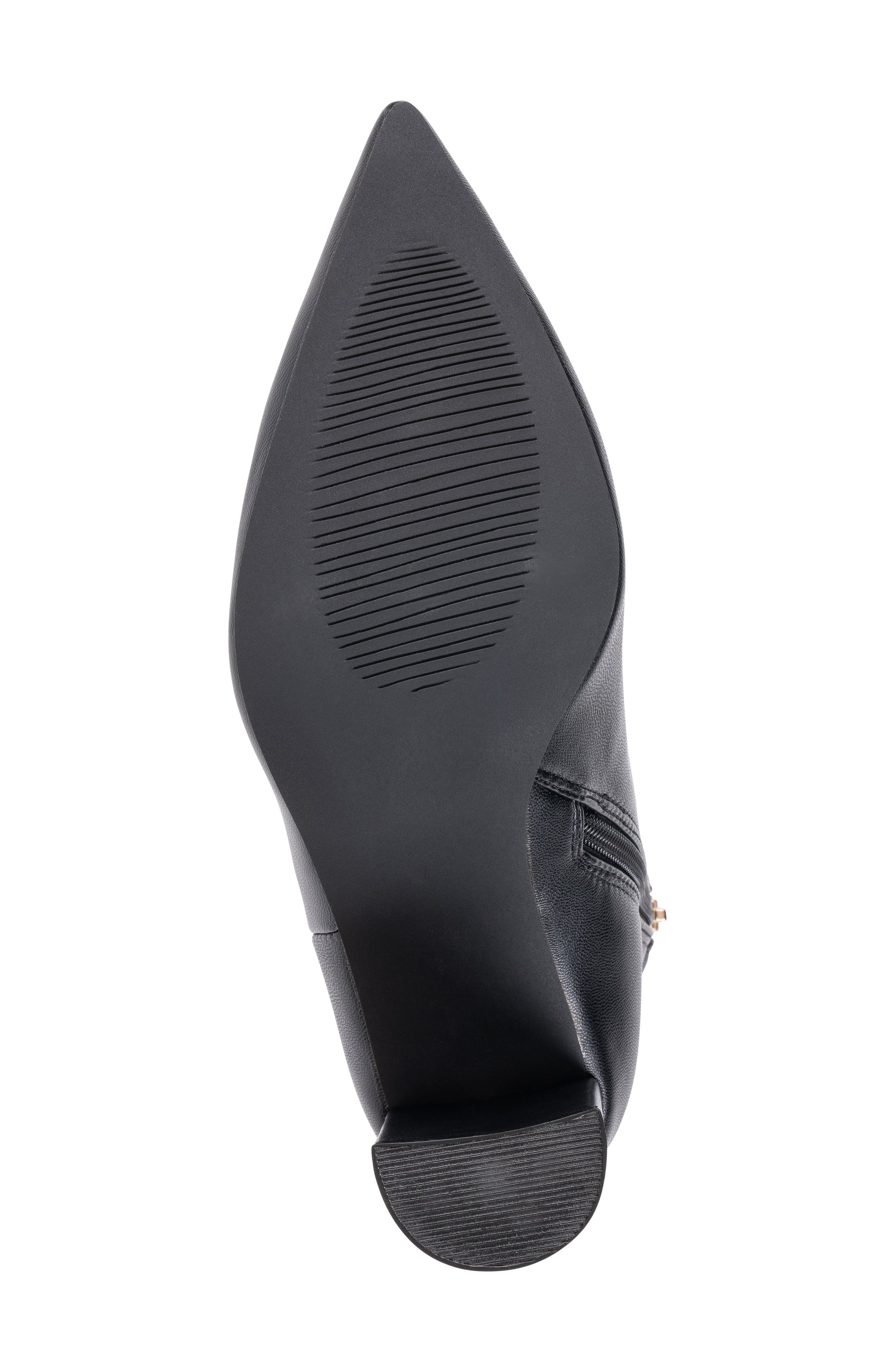 Hadley Faux Leather Pointed Toe Bootie, Alternate, color, BLACK