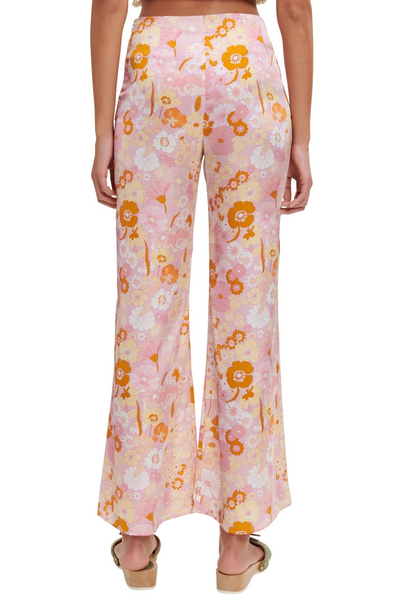 maje Pisella Floral Flared Tie Front Pants, Alternate, color, 
