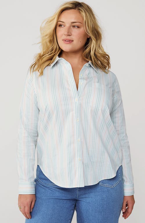 Lands' End Cooling Button Front Shirt In Blue