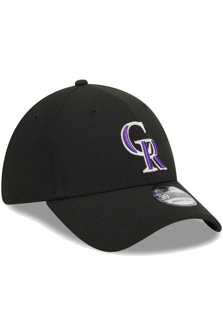Men's New Era Black Colorado Rockies Logo 39THIRTY Flex Hat, Alternate, color, Black