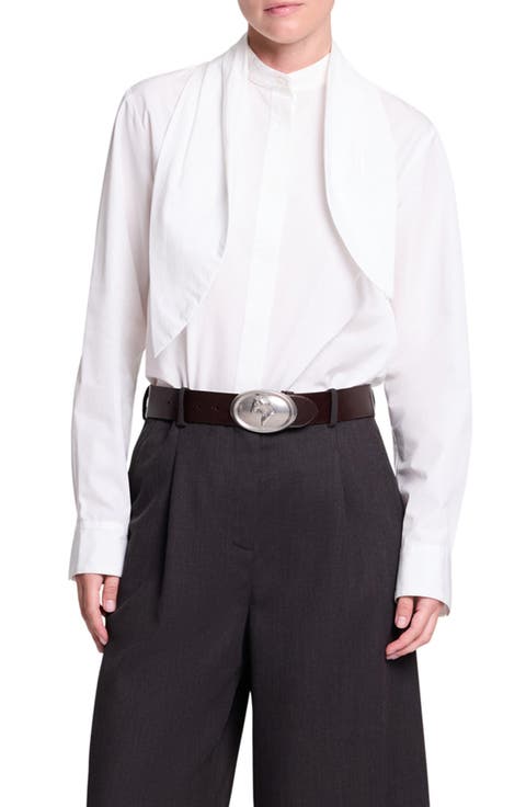 Cotton Tie Neck Shirt