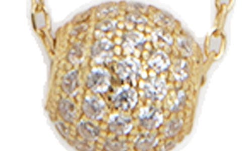 Argento Vivo Cubic Zirconia Ball Pendant Necklace In Gold