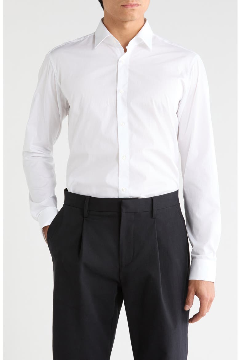 Valerio Solid Cotton Button-Up Shirt, Main, color, OPEN WHITE