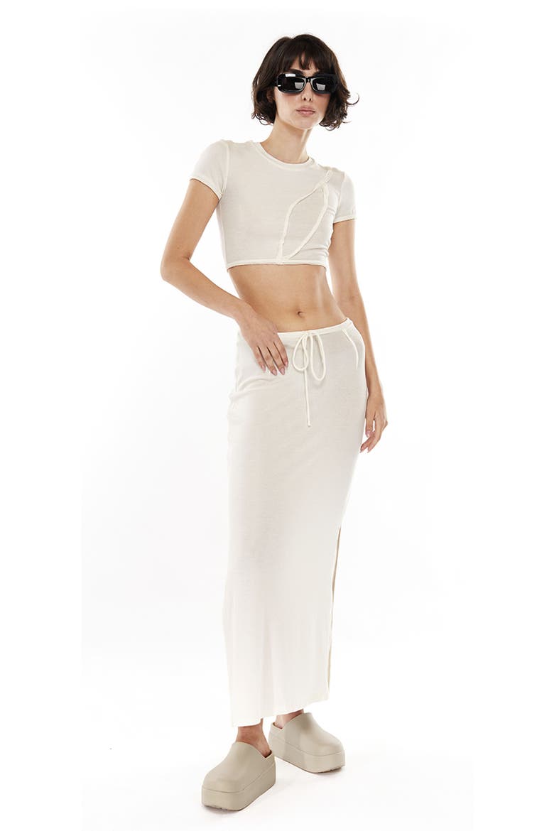 Papper Short Sleeve Crop Top, Alternate, color, White