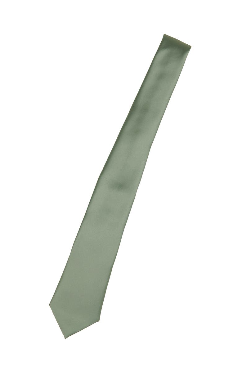 Brooklyn Brigade Men's Solid Satin Tie, Alternate, color, Sage