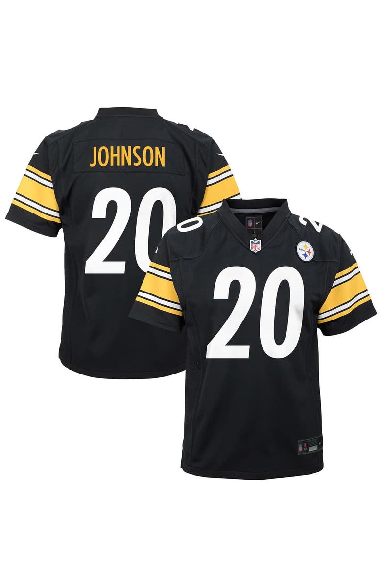 Nike Youth Nike Kaleb Johnson Black Pittsburgh Steelers Team Game Jersey, Main, color, Black