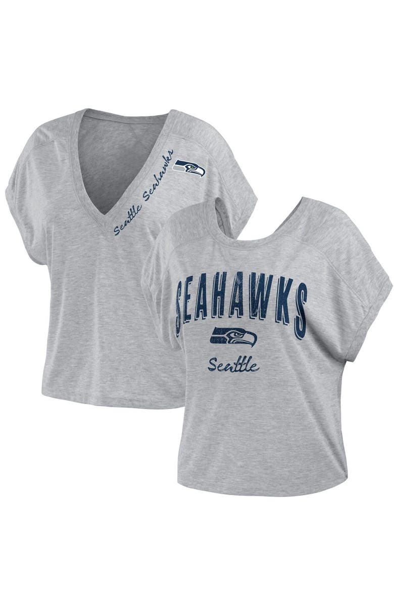 WEAR by Erin Andrews Women's WEAR by Erin Andrews Heather Gray Seattle Seahawks Reversible T-Shirt, Main, color, 
