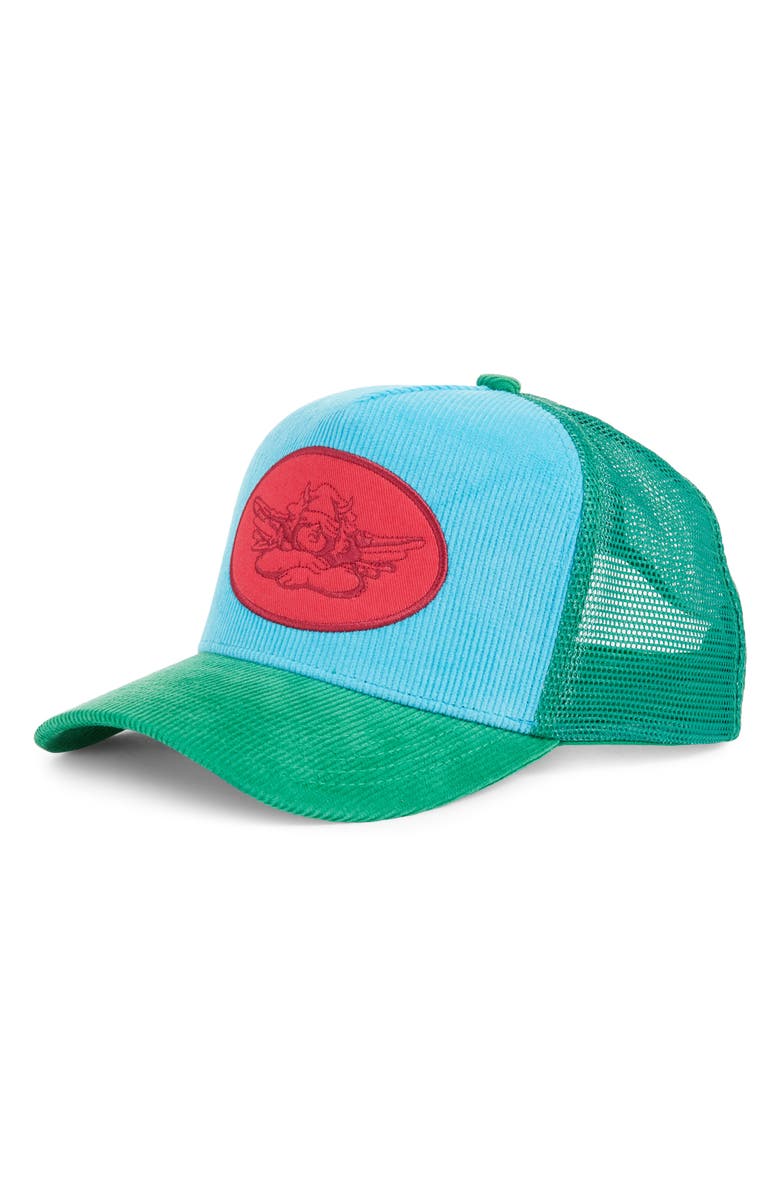 BOYS LIE Made In Heaven Corduroy Trucker Hat, Main, color, 