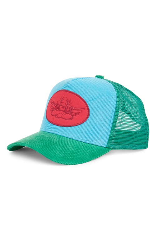 BOYS LIE Made In Heaven Corduroy Trucker Hat in Green 