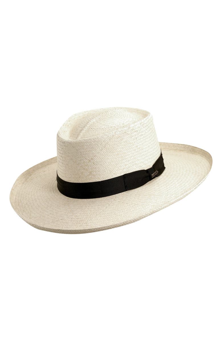 Scala Straw Gambler Hat, Main, color, 