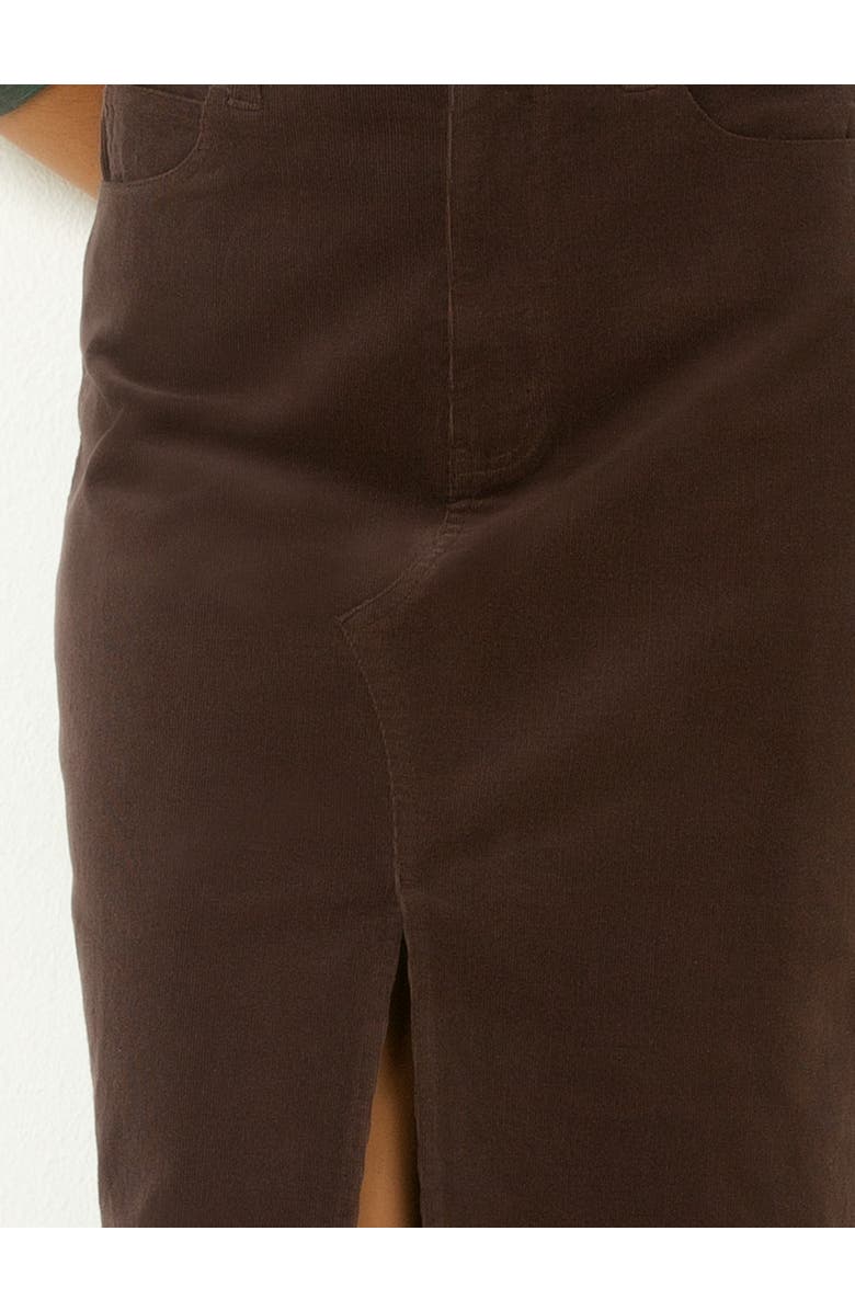 Single Stitch Corduroy Midi Skirt, Alternate, color, Chocolate