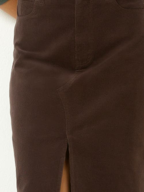 Single Stitch Corduroy Midi Skirt In Brown