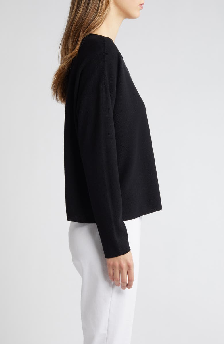 Eileen Fisher Jewel Neck Linen & Cotton Knit Top, Alternate, color,
