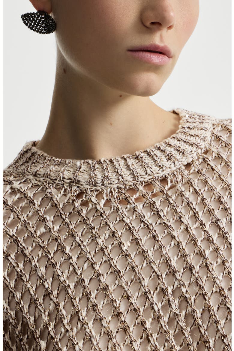 Dazzling chiné net dress, Alternate, color, Rope
