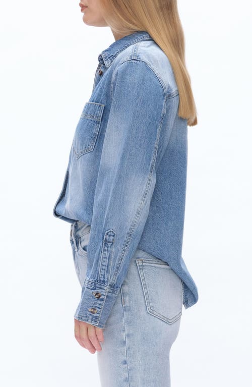Bayeas Classic Denim Button-up Shirt In Blue