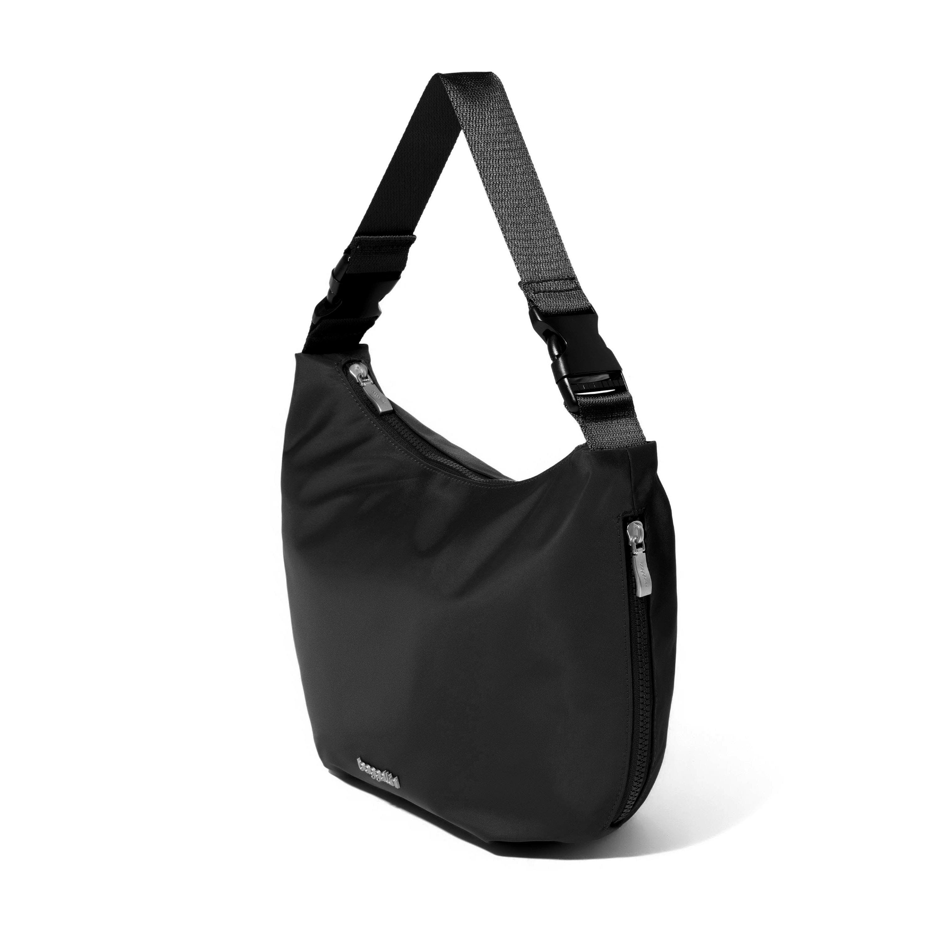 BAGGALLINI Crescent Convertible Hobo, Alternate, color, Black Twill