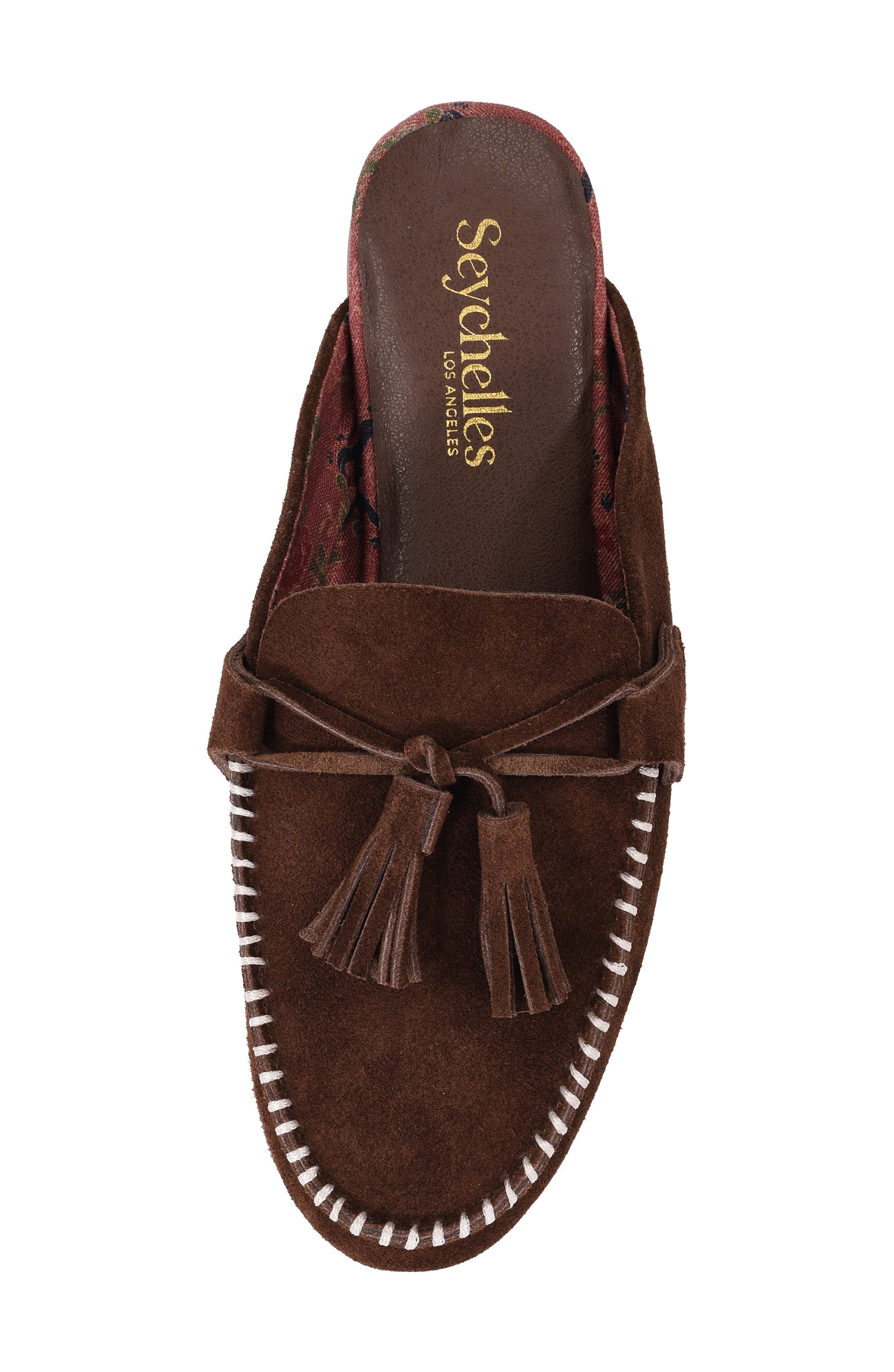 Silverlake Tassel Mule, Alternate, color, BROWN