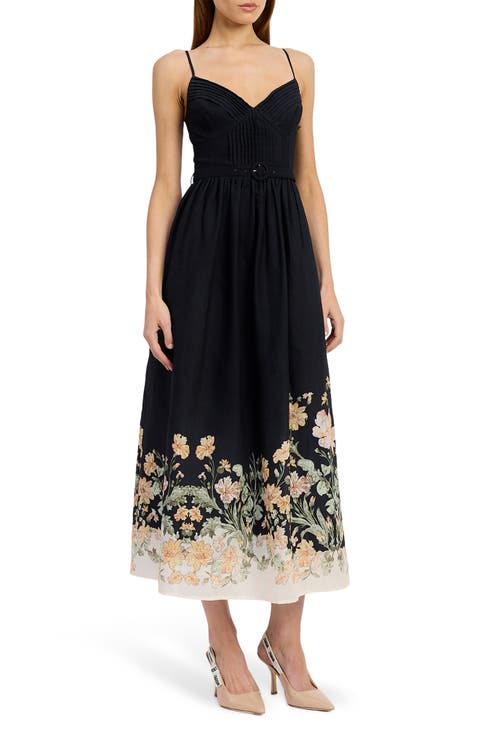 Iris Belted Floral Print Maxi Dress