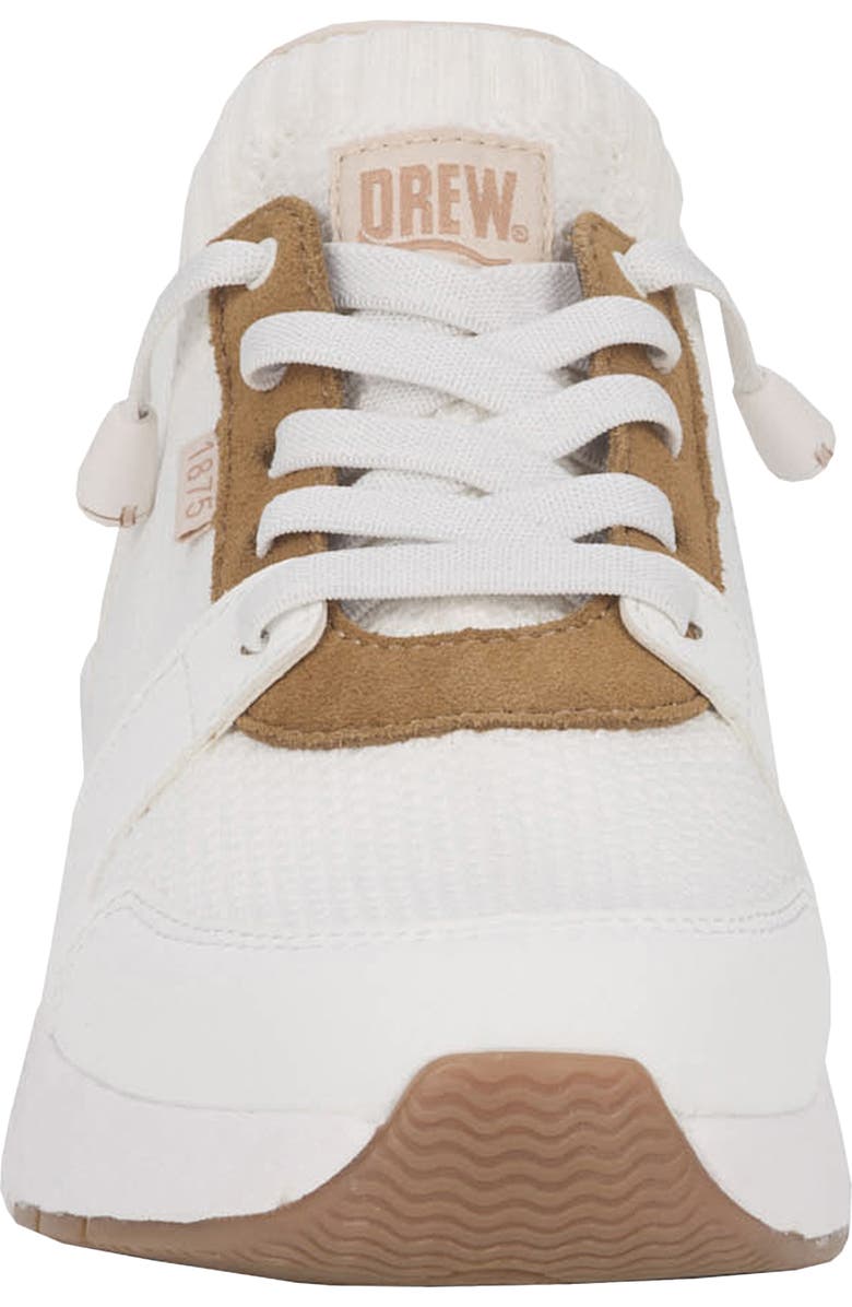 DREW Bobbie Lace-up Sneaker, Alternate, color, White Suede Combo