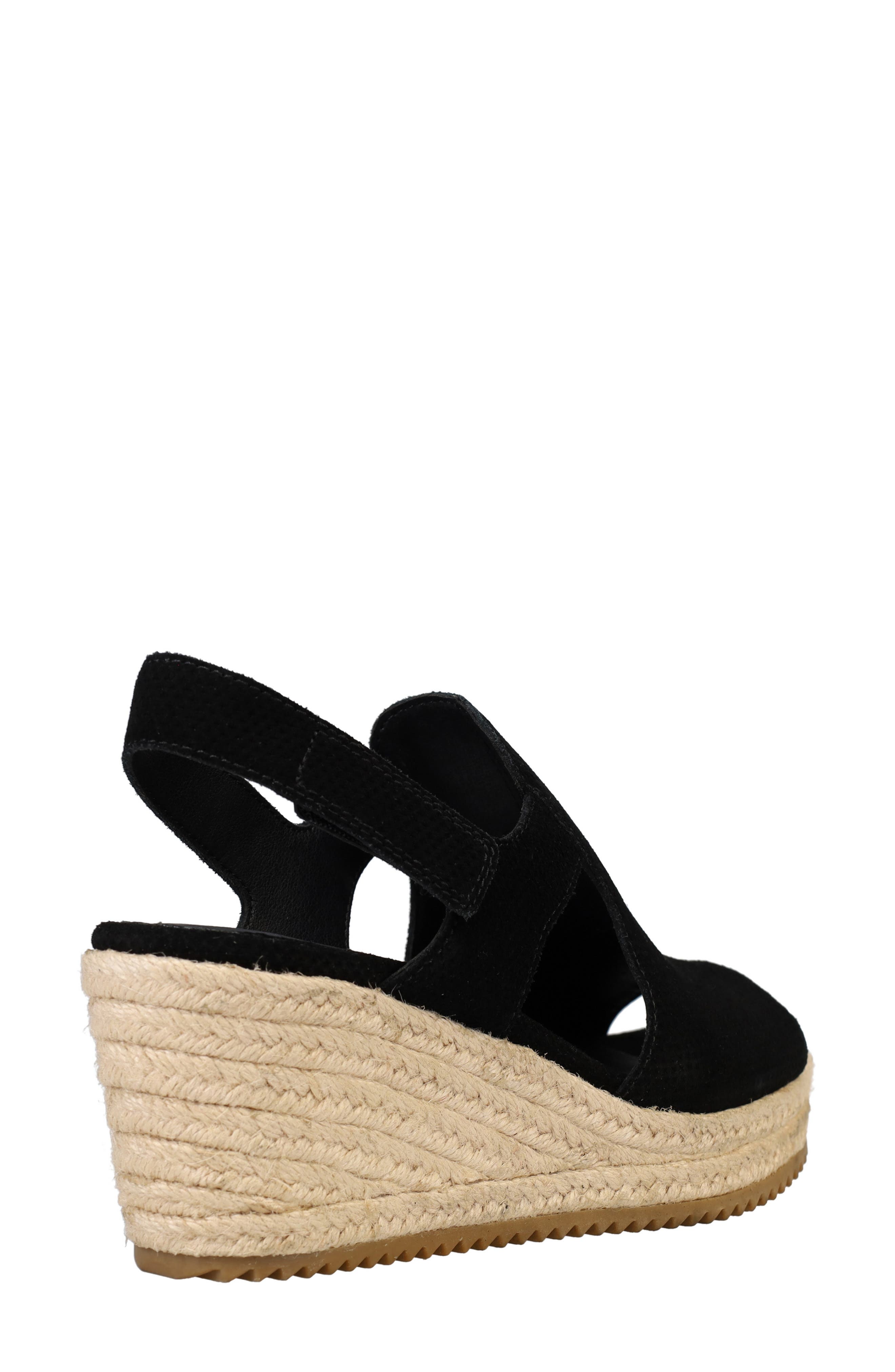 Eileen Fisher Wilda Espadrille Wedge Sandal, Alternate, color, Black