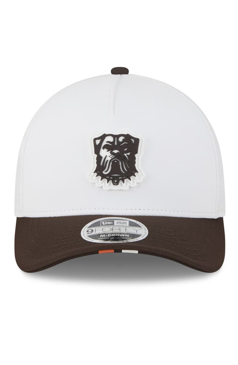 New Era Men's New Era  White/Brown Cleveland Browns 2025 NFL Training Camp A-Frame 9FORTY Adjustable Hat, Alternate, color, 