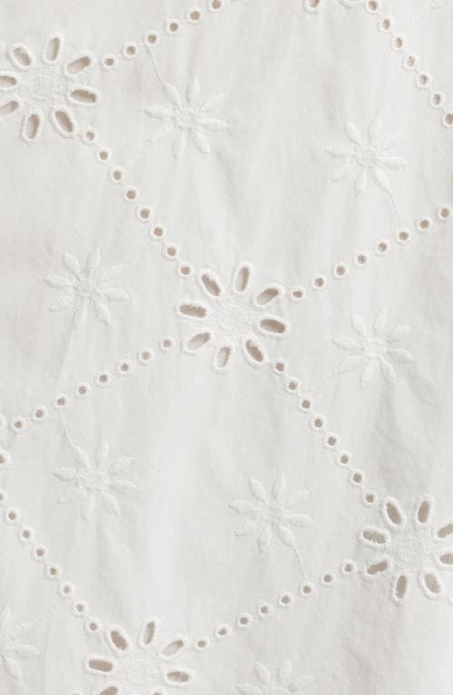 DAMSON MADDER DAMSON MADDER CASSIDY LONG SLEEVE ORGANIC COTTON EYELET MINIDRESS