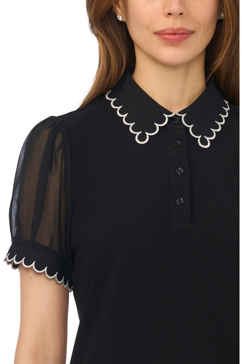Contrast Stitch Polo Shirt, Alternate, color, RICH BLACK