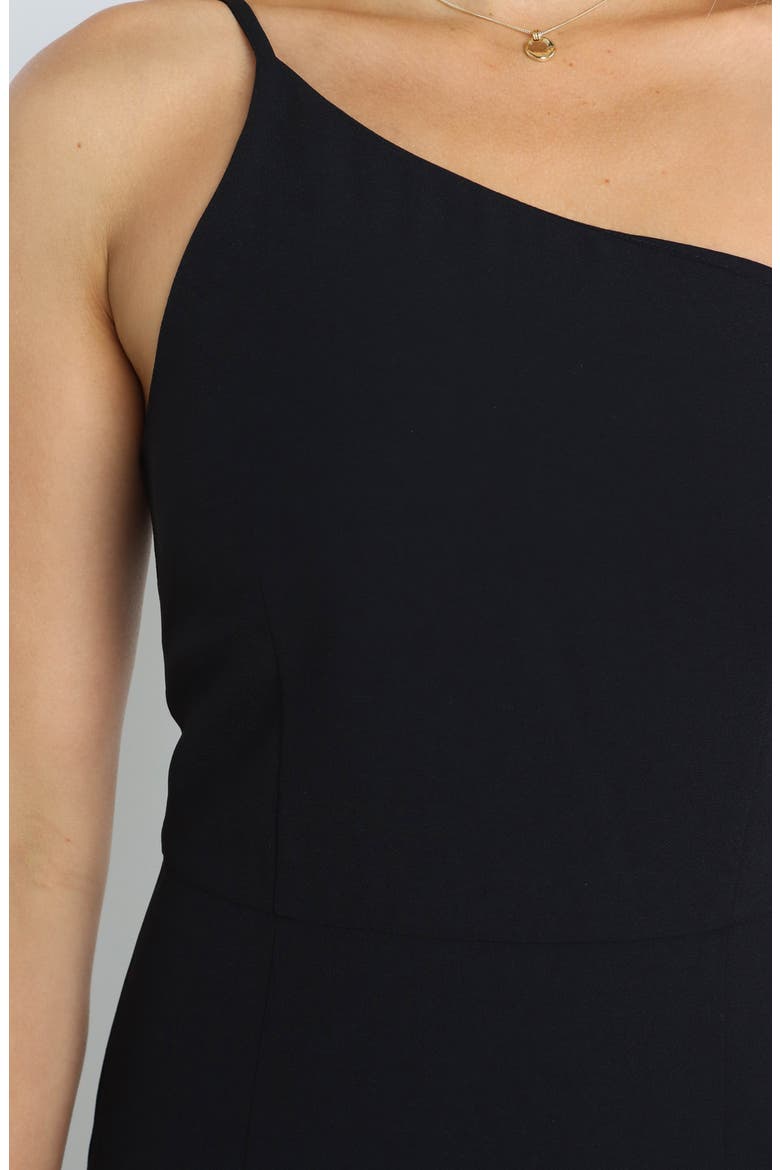 Xiomar One-Shoulder Midi Dress, Alternate, color, BLACK