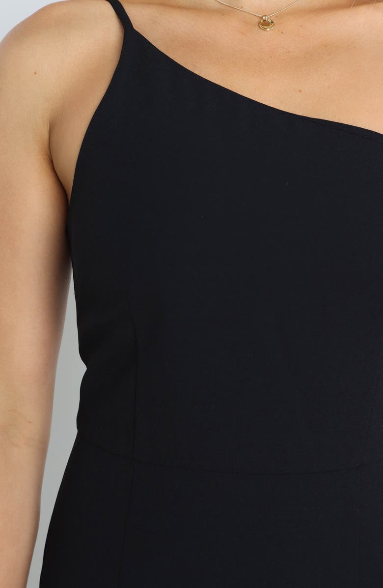 Petal & Pup Xiomar One-Shoulder Midi Dress, Alternate, color, Black