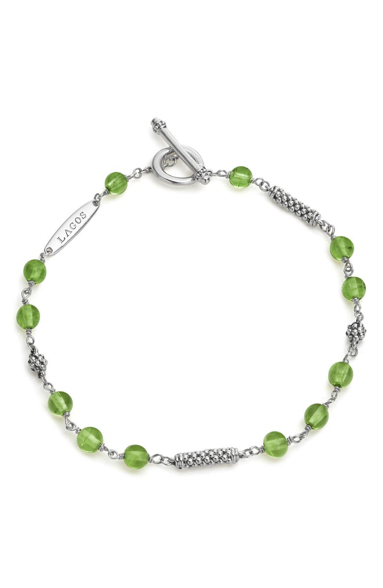 LAGOS Caviar Icon Peridot Bead Toggle Bracelet, Alternate, color, 